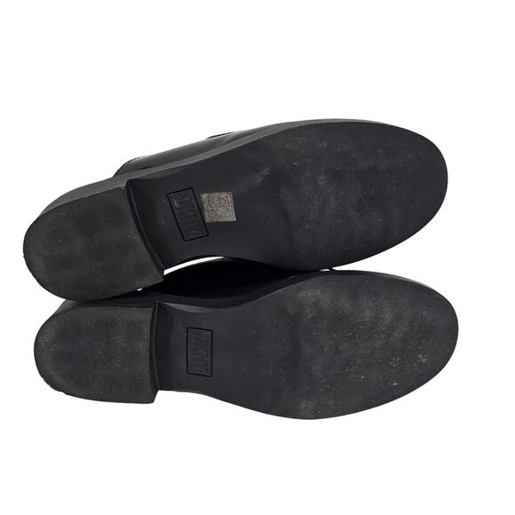 DKNY Black Patent Leather Penny Loafer Mules - Picture 9 of 9